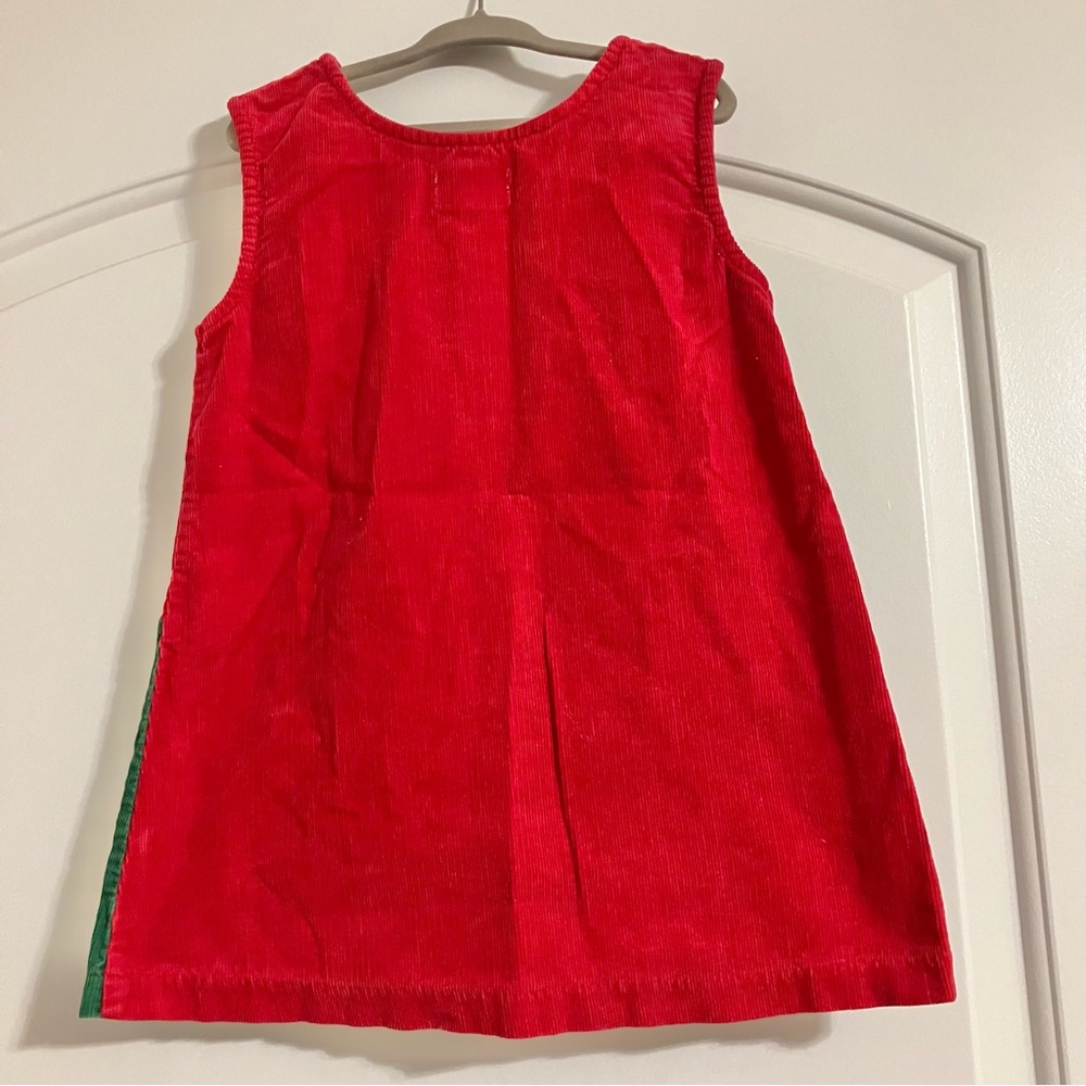 Vintage Rare Editions Christmas Corduroy Jumper Dress Red‎ & Green Candy Cane 4T - Picture 4 of 6